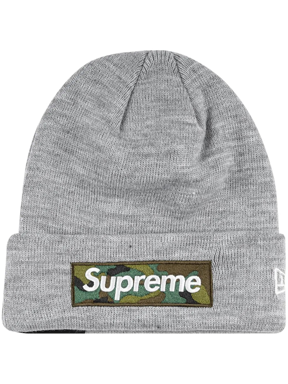Supreme x New Era 盒形logo套頭帽灰
