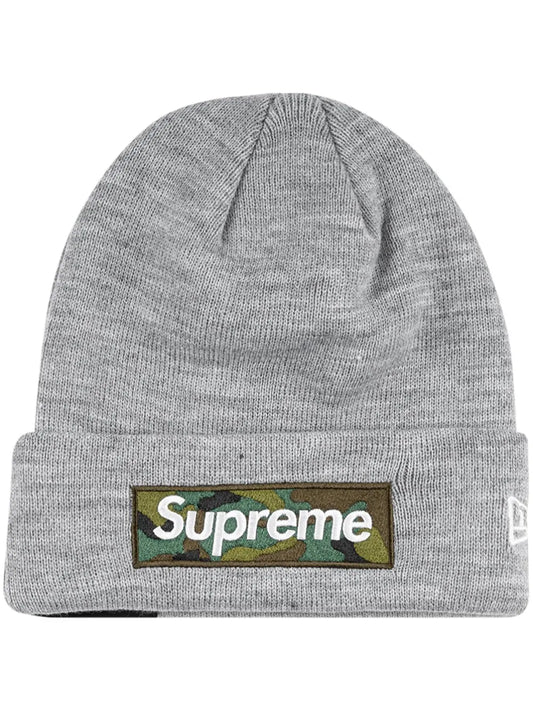 Supreme x New Era 盒形logo套頭帽灰