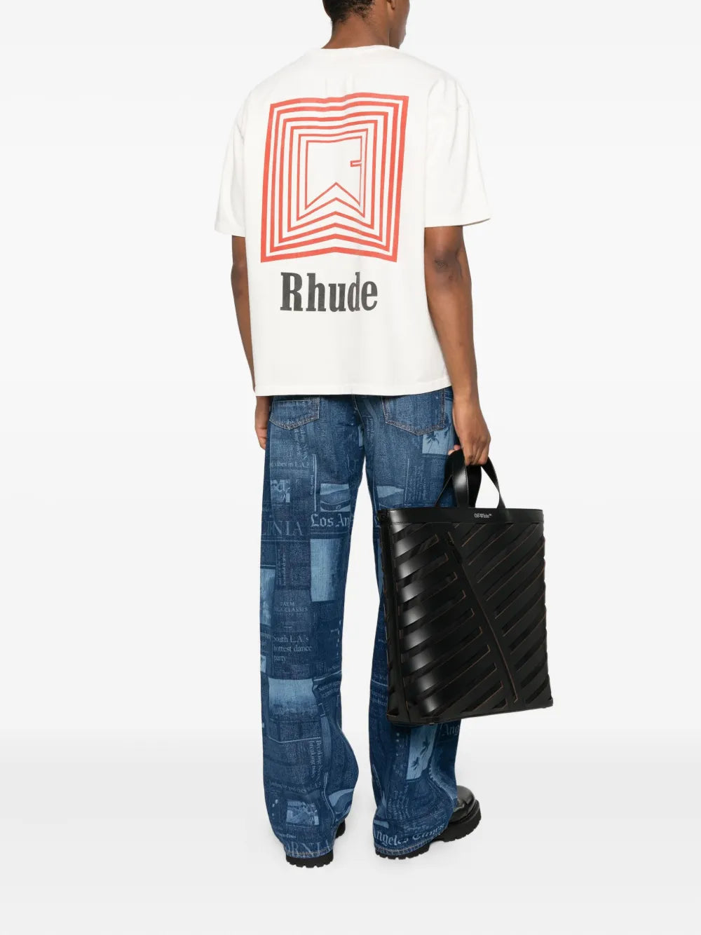 RHUDE logo印花T恤
