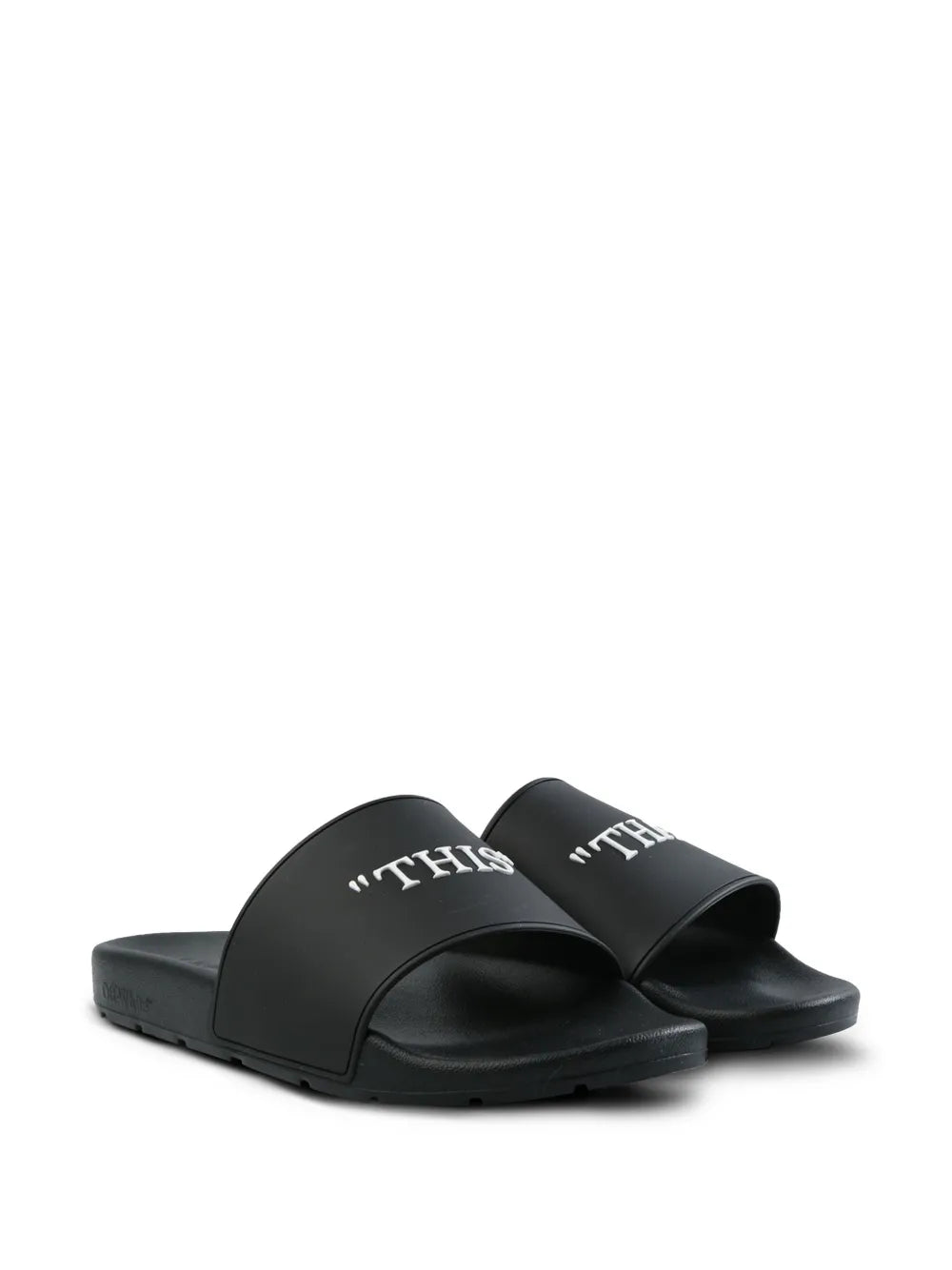 Off-White text-embellished slides