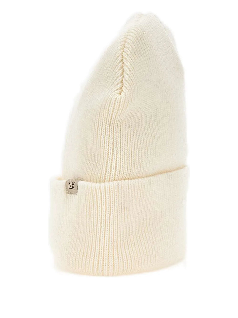 Sun68 標貼螺紋套頭帽米黃