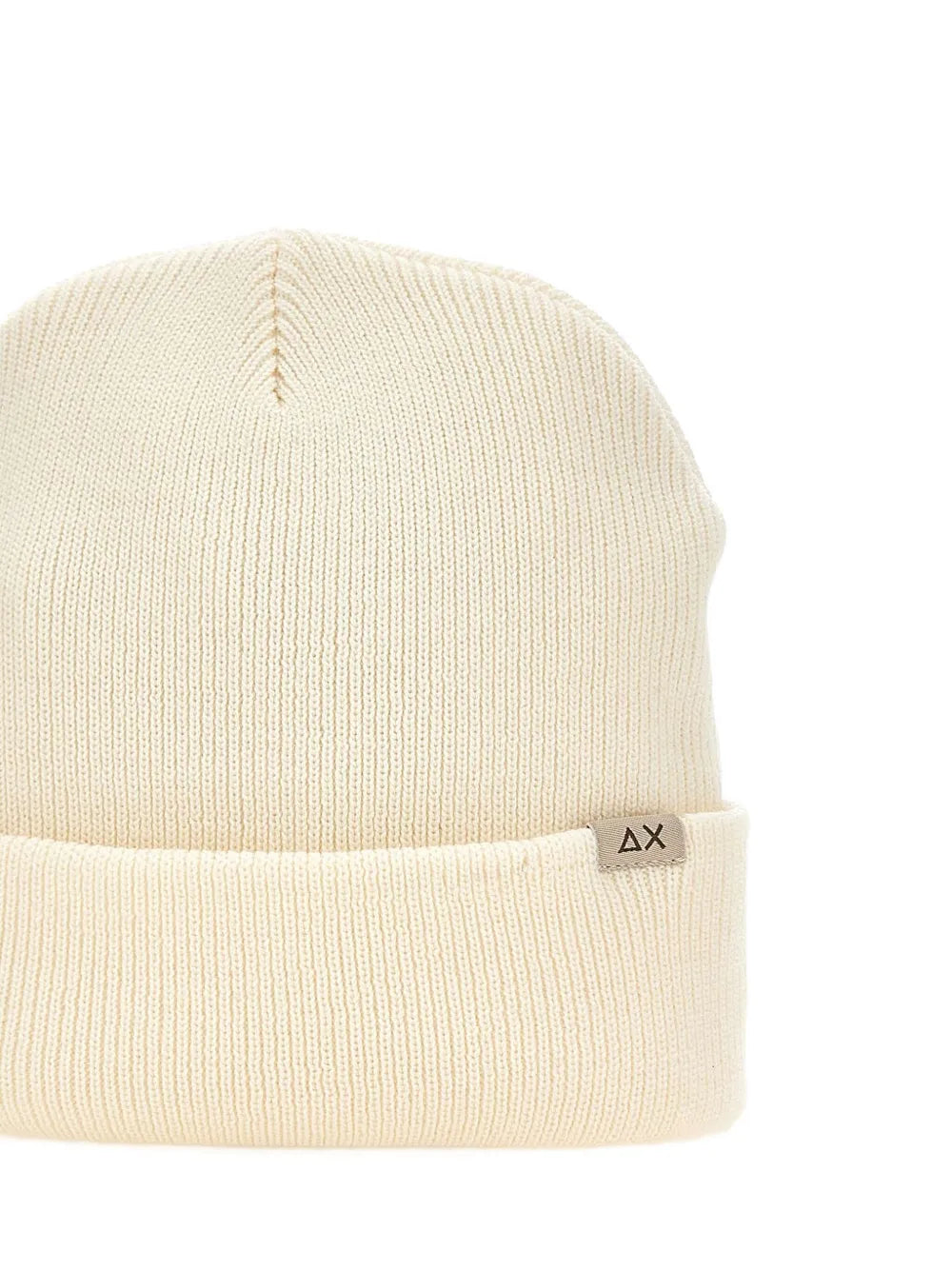 Sun68 標貼螺紋套頭帽米黃