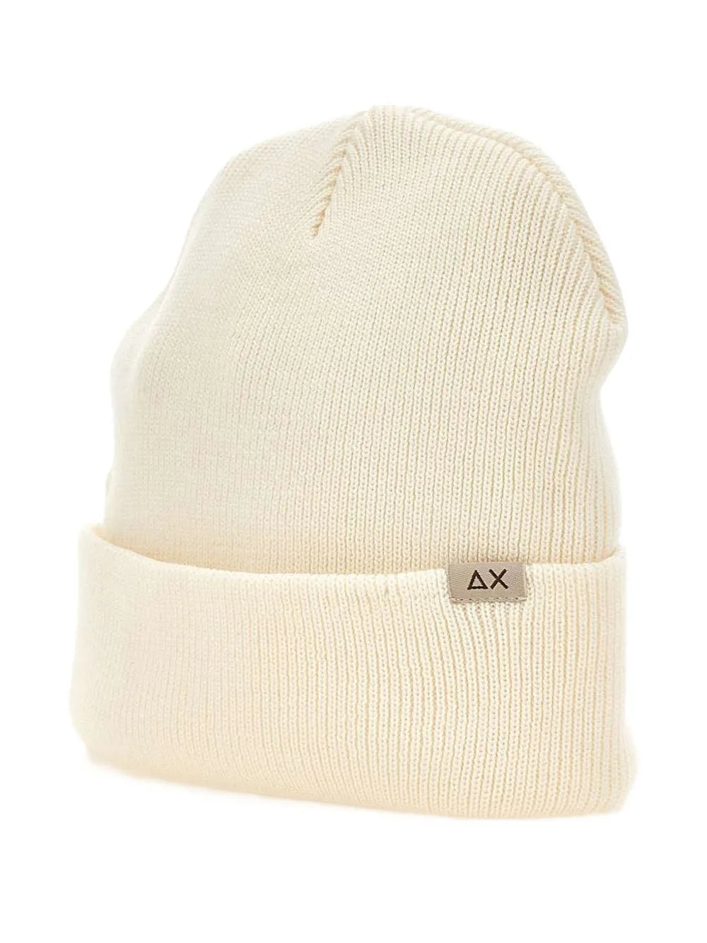 Sun68 標貼螺紋套頭帽米黃